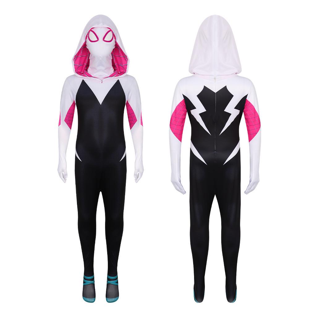 Spider-Gwen Cosplay-Overall für Kinder und Erwachsene 110 white
