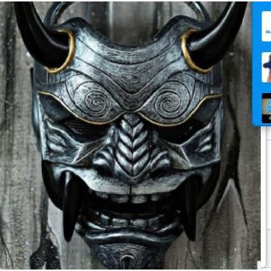 Red Prajna Mask Prajna cosplay Japanese-style latex face mask with fangs Mask of Prajna