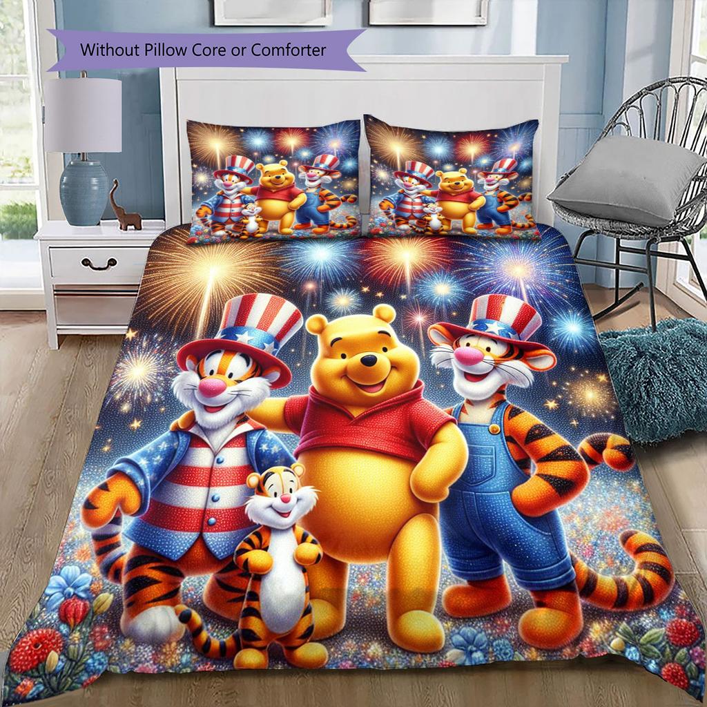 The Winnie Pooh Sleeping On The Moon Bedding Set Is Soft and Warm Making It The Perfect Choice Decorating A Child's Bedroom