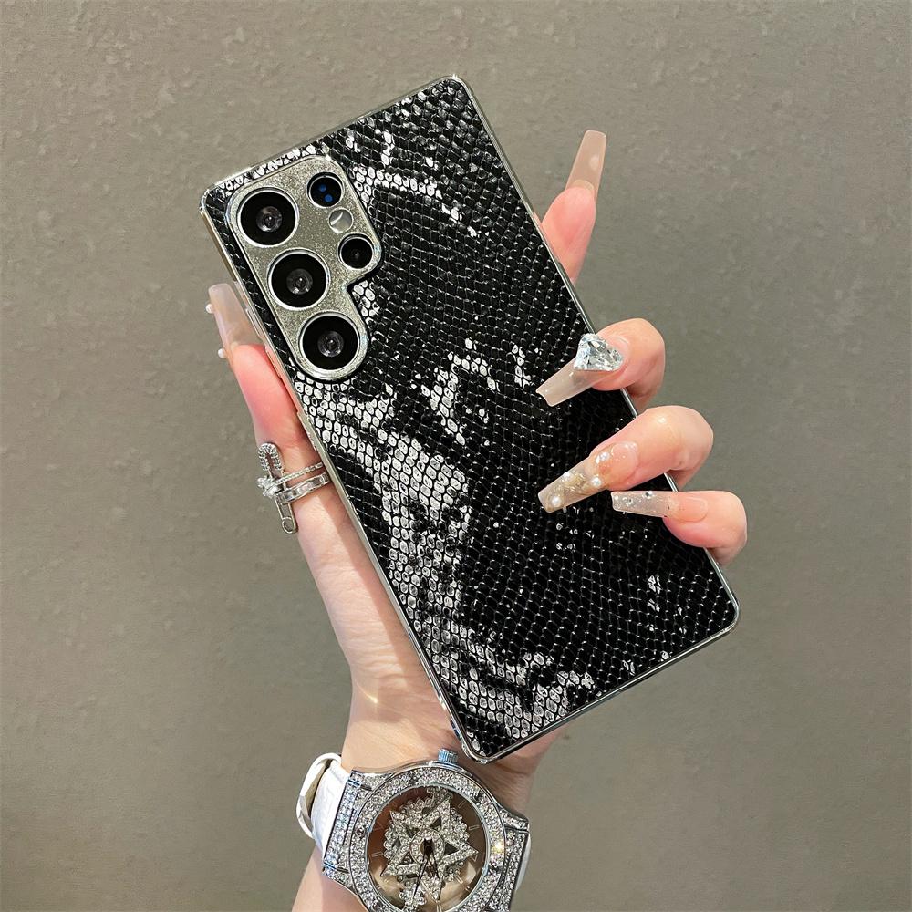 Electroplating Leather Phone Case for Samsung Galaxy S23 FE S24 Plus Ultra S25 Edge A56 A55 A54 A36 A35 A34 A26 A25 A16 A15 A06