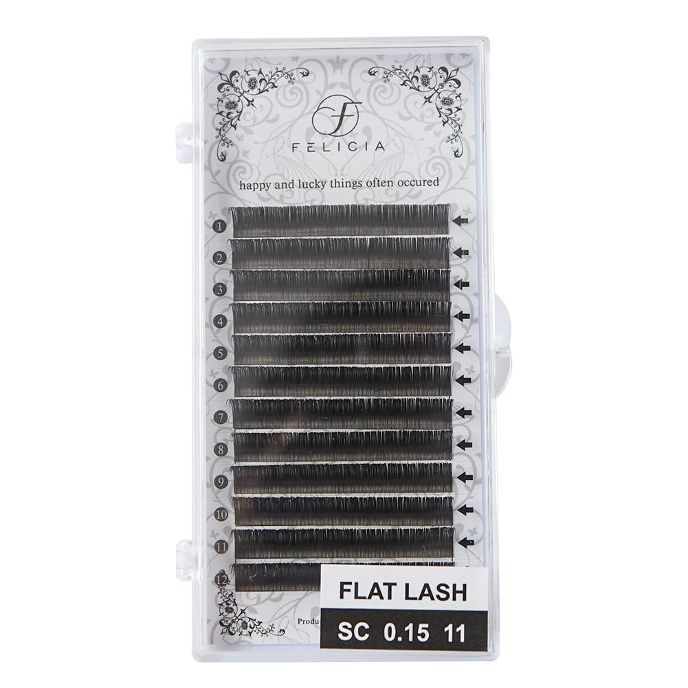 

FELICIA Flat Lash Matte Eyelash Extensions Super Soft Single False Eyelash SC Curl Толщина 11 мм 0,15