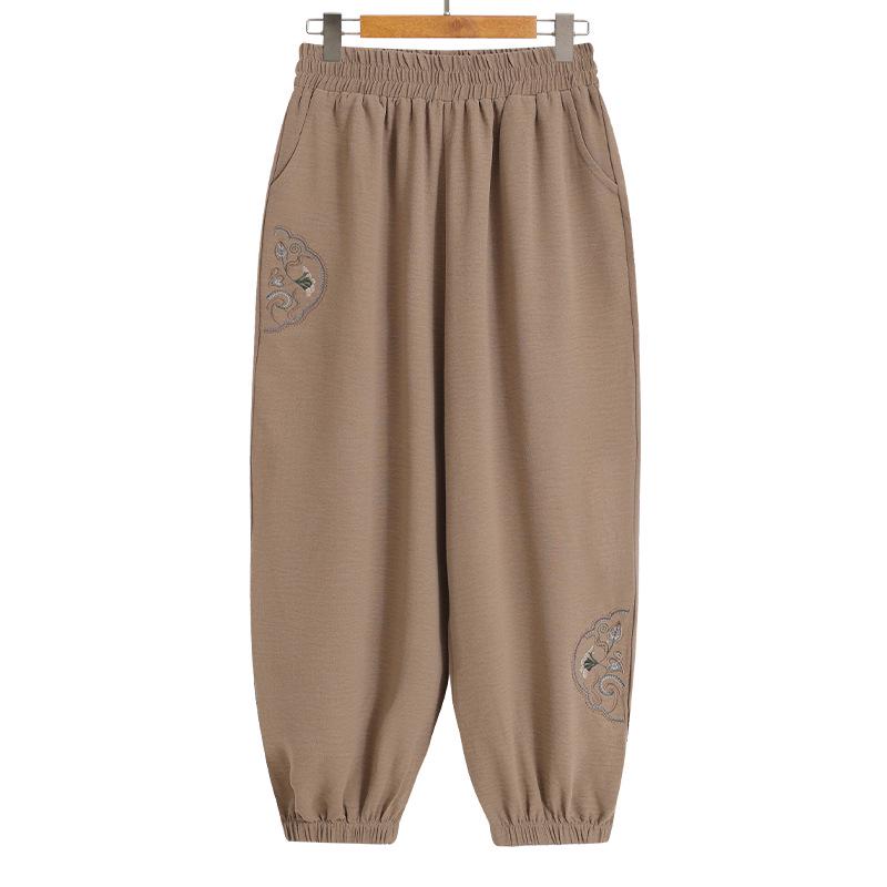 

Mom s Stylish Summer Cropped Pants - Cool, Breathable Casual Wear for Middle-aged and Elderly Women XL (80-105 lbs recommendation)
