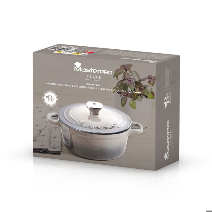 Casserole - Masterpro - UNIQUE MP - 1,8 L - Fonte - Noir - Compatible tous feux