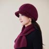 Autumn and Winter Middle Aged and Elderly Mother's Hat Rabbit Plush Woolen Hat Old Lady Duck Tongue Lady Plus Velvet Warm Knitted Hat