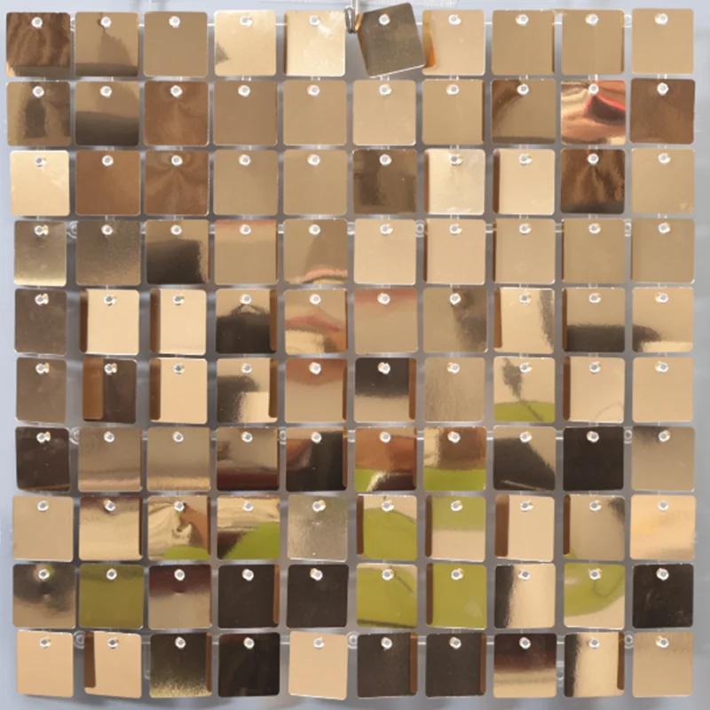 

Светло-золотой мерцающий настенный фон 18 шт. Декоративные панели блестящий фотофон для украшения дня рождения 90cmx180cm-3FTx6FT