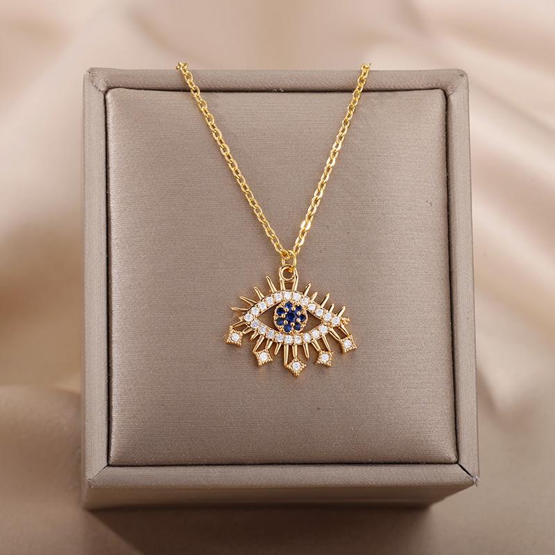 316L Stainless Steel Zircon Jesus Cross Pendant Necklaces For Women Hip Hop Gold Color Cross Necklace Party Jewelry Gift