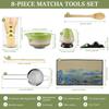 7/8Pcs Japanese Matcha Tea Whisk Set Ceramic Bowl with Spout Design Strainer Tea Shaker Stand Matcha Tea Set for Matcha Lovers