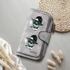 Gothic Skull Print Long Wallet Multi Card Holder Purse for Daily Use