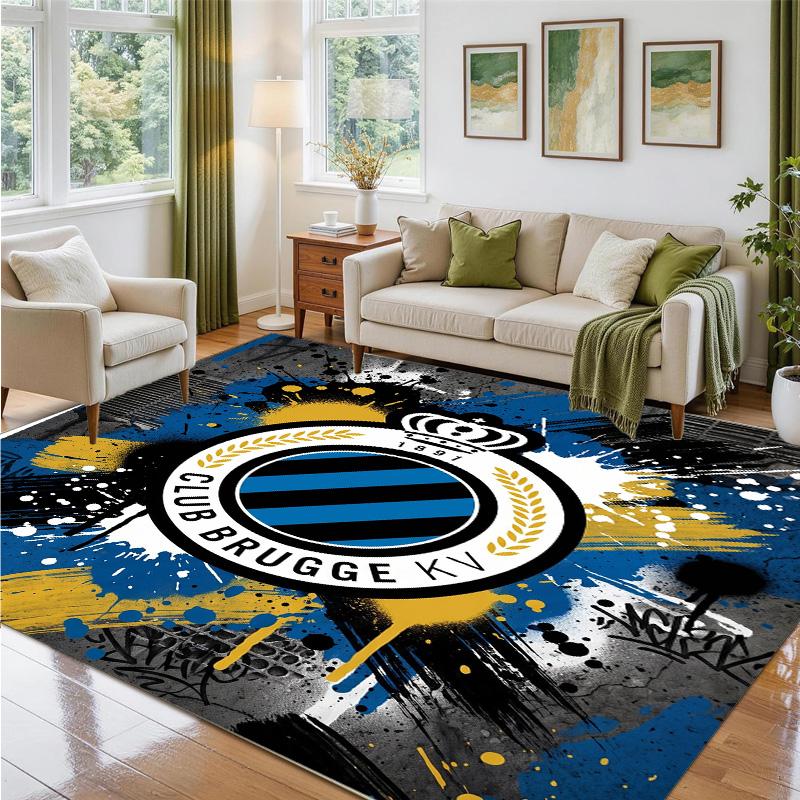 Club Brugge FC Design Crystal Velvet Rug Soft Decorative Mat for Bedroom Entrance