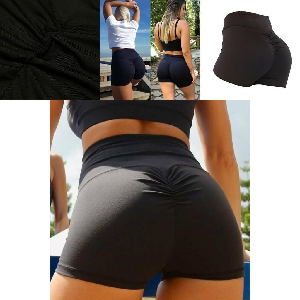 Hohe Yoga-Shorts Mit Push-Up Raffung Für Fitnessstudio Workouts**