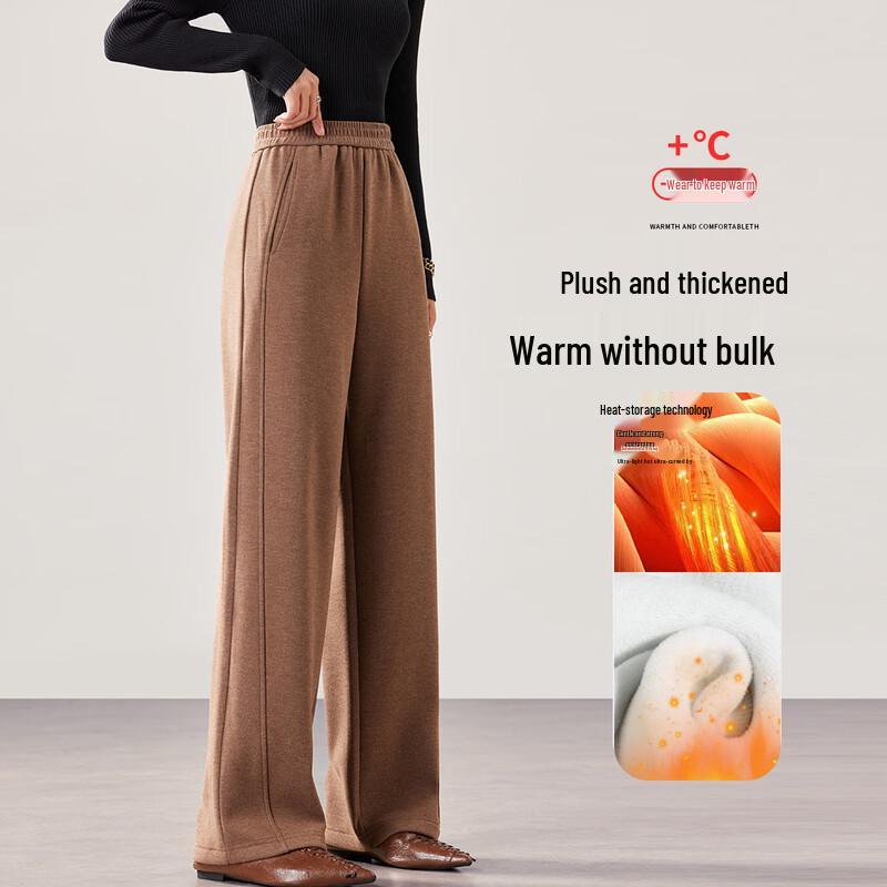 Women s Thickened High-Waist Draped Wide-Leg Pants M