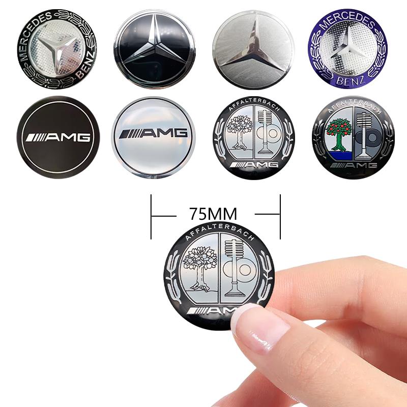 Car Sticker 75mm Car Wheel Hub Emblem Sticker for Mercedes Benz W203 W204 W205 W209 W210 W211 W212 W176 W166 W163 W221 Auto Rim