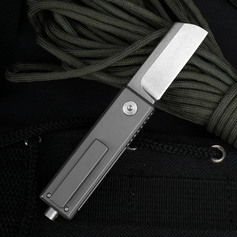 NEW Titanium Alloy Folding Knife D2 Blade Outdoor Camping Unboxing Portable High Hardness Kitchen Folding Knife