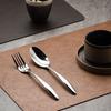 Light Luxury Solid Leather Placemat Coffee Brown PVC Table Mat Waterproof Oilproof Heat-Insulated Plate Bowl Pad Table Decor