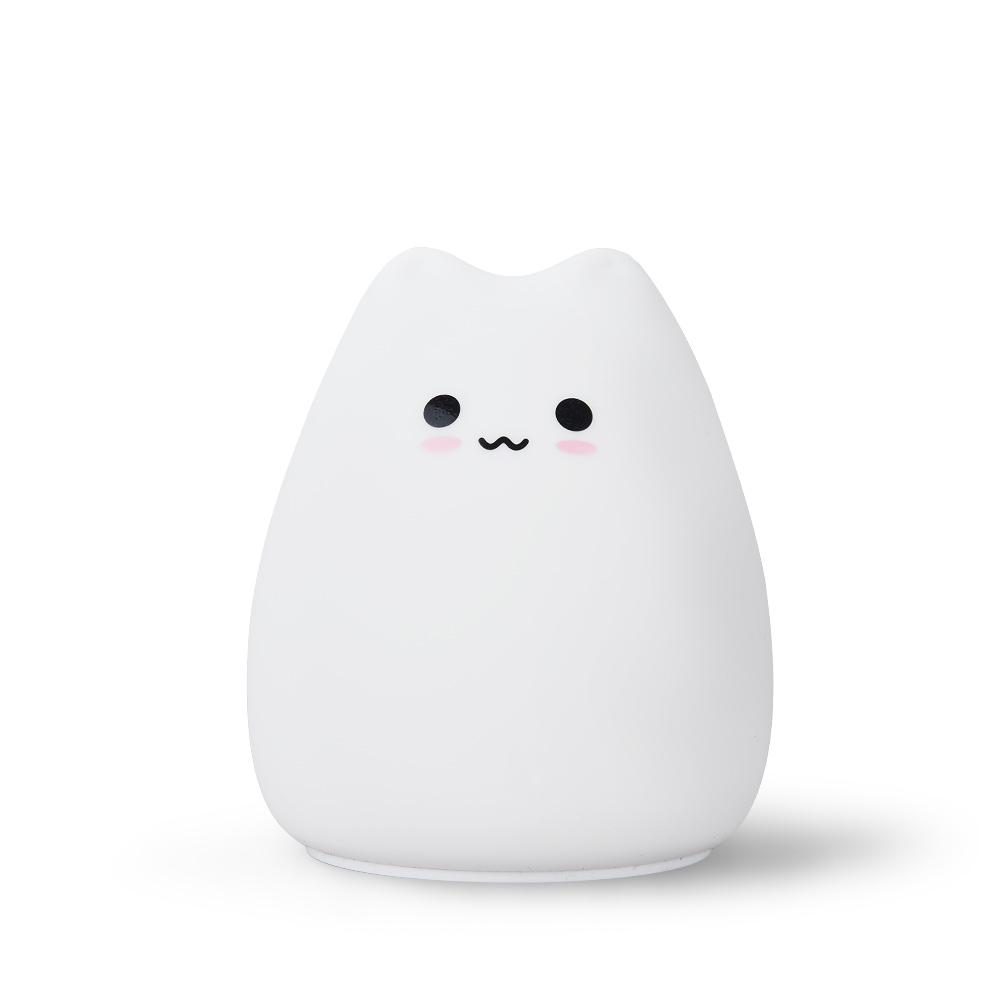 Cute Kitten Silicone Night Light - Eye Protection & Patting Feature for Cozy Atmosphere, Ideal for Dorms and Tables.