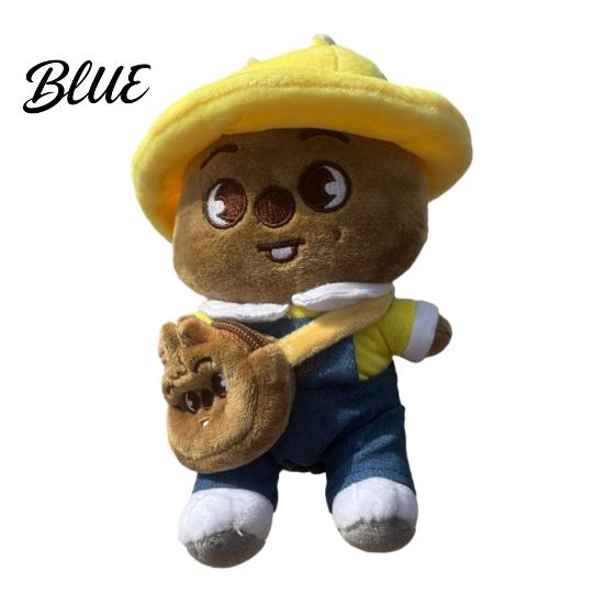Stuffed Animal Doll Cartoon Plush Toy with Removable Clothes Backpack Pig Fox Chick Wolf Bear Cat Rabbit Dog Plushie Band Fans Gift