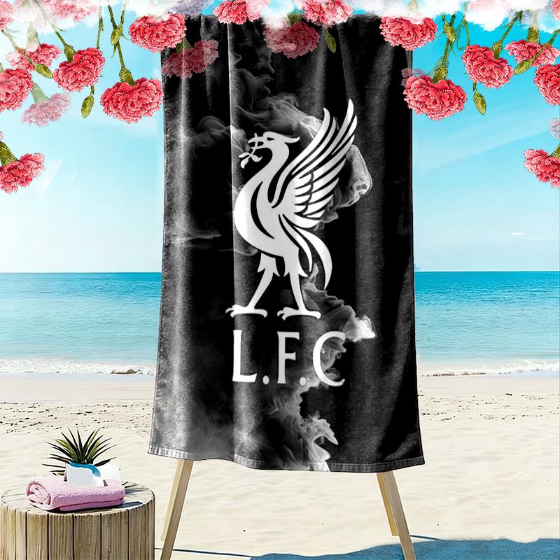 Liverpool FC Strandtuch, Großes Weiches Schnelltrocknendes Handtuch für Strand Camping Schwimmen 70cmx140cm(27x55inch) black