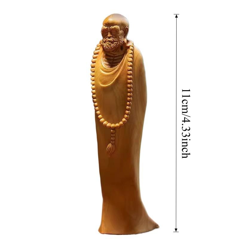 

1pc Wooden Buddha Statue Ornaments, Desktop Buddha Statue Ornament, Home Decoration, Wooden Carving Decorative Crafts, 11cm