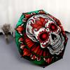 Day of the Dead Sugar Skull Stained  DecorUmbrella, Portable 3-Fold Compact Umbrella,Christmas Gift ES646