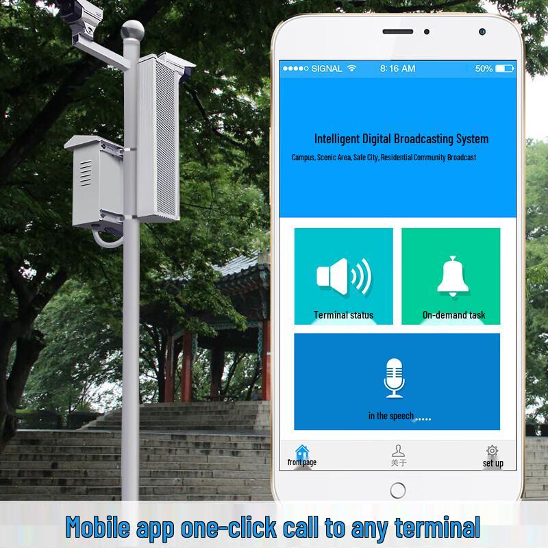 LINGSHENG IP/4G Cloud Smart Outdoor PA Speaker System CN plug (adapter included)