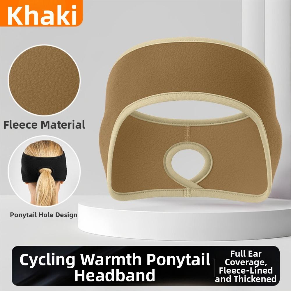 Thermal Insulation Ponytail Headband Fleece Material Sport Headband Ear Warmer Headband  Cycling
