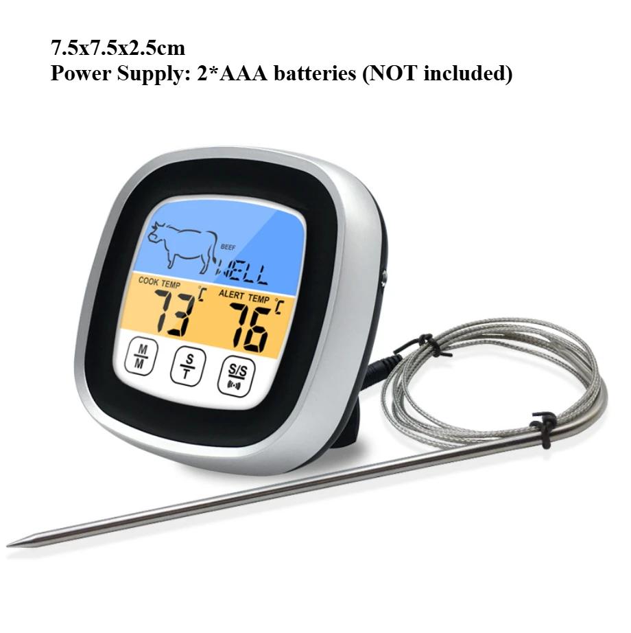 Kitchen Digital Cooking Thermometer Meat Food Temperature for Oven BBQ Grill Timer Function with Probe Heat Meter for Cooking