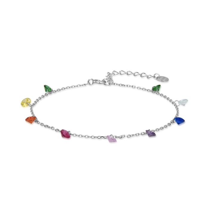 Bracelet - LUXENTER - Rolcon - Argent 925 - Zircone multicolore - 19 cm