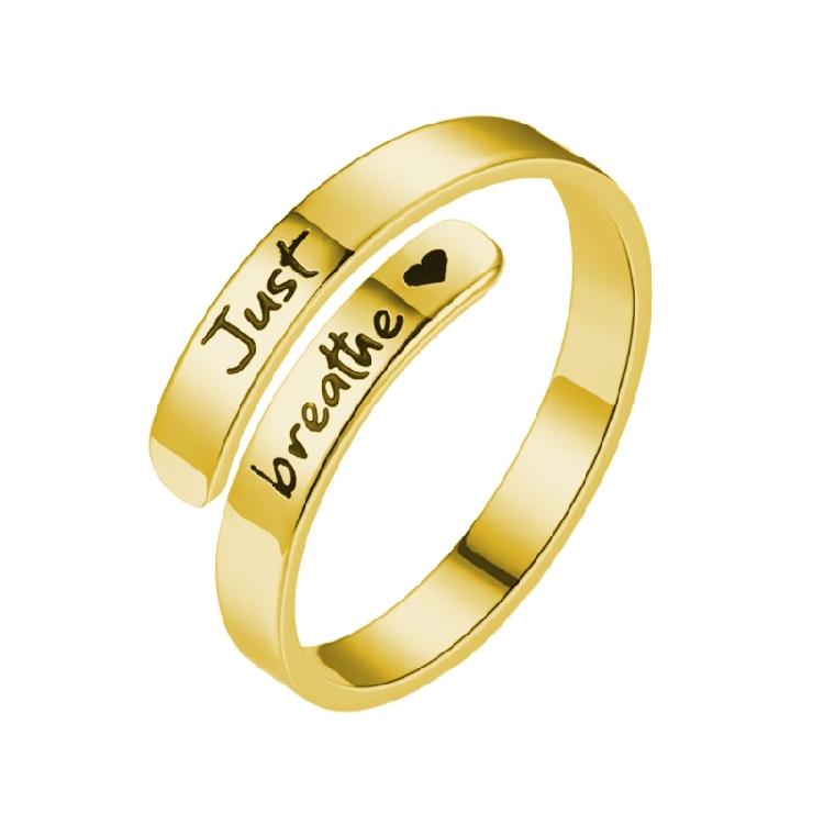 Elegant Adjustable Wedding Rings Dating Rings Letter Pattern Opening Finger Jewelry Suitable for Woman and Man Present