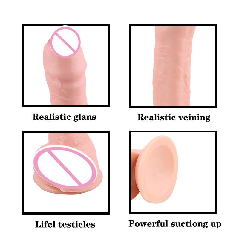 Realistic Skin Color Dildo for Women - Lifelike Penis Design with Foreskin, Soft Adult Toy for Pleasure, G-Spot Stimulation