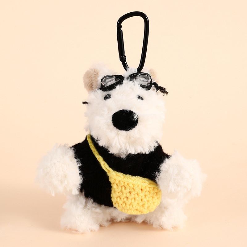 West Highland Terrier Pendant Plush Toy Puppy Car Keychain Dog Doll Accessories