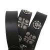 Heavy Metal Cowboy Punk Belt Genuine Leather Hip Hop Belts For Men Cross Rivet Jeans Belt Male Strap Ceinture Homme