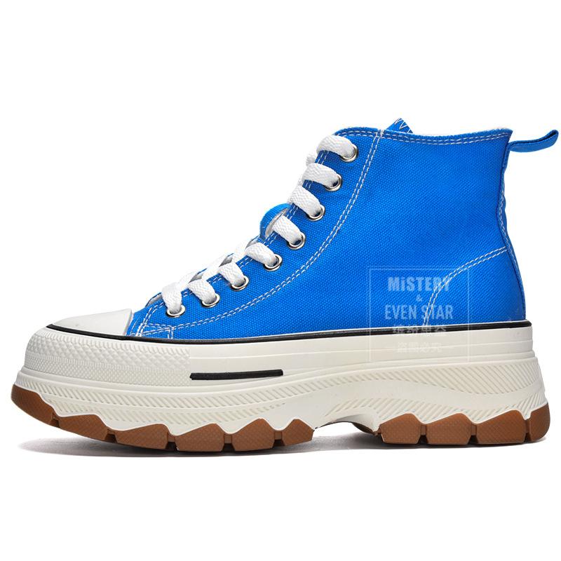 Gorąca sprzedaż wiosna nowe buty płócienne na grubej podeszwie podwyższającej z podeszwą falową 1234