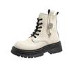 2024 Autumn and Winter Fashion Short Boots Thick-soled Non-slip Solid Color Lace-Up Women's Shoes New Trendy Outdoor Shoes
