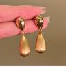 Water Drop Brushed Stud Earrings Medieval Vintage Temperament Earrings French Light Luxury Elegant Earrings