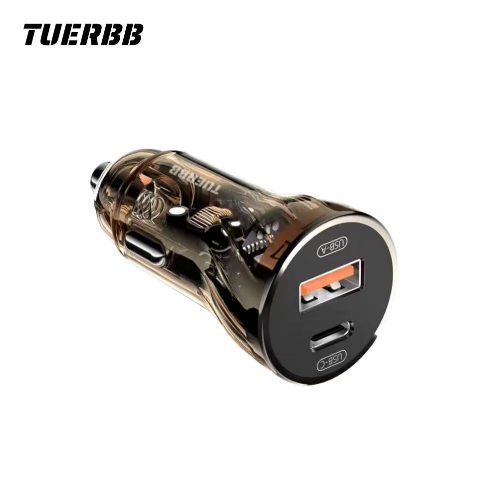

Автомобильное зарядное устройство TUERBB CC01, быстрая зарядка PD 30 Вт QC4.0 USB с синими светодиодными индикаторами для iPhone 14 13 Pro Max - синие 2 шт. синий