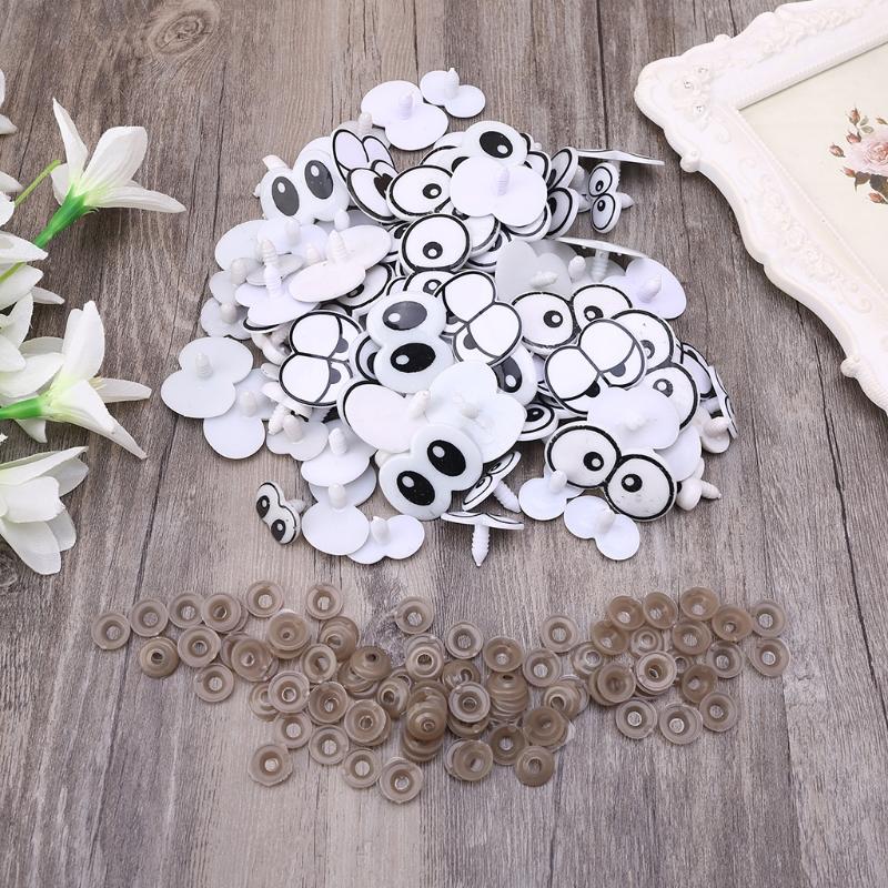Large Mixed Packaging Cartoon Eyes Black Eyes White Base Plastic Children's Crafts Model Dolls Toys Ornaments AdornmentL