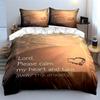"Beach-Themed Serenity Prayer Set"  kid's and adults' bedroom decor, Exquisite three-piece bedding set gift