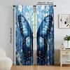 Set Of 2 Versatile Polyester Transparent Curtains Home Decoration Blue Butterfly Use Bedrooms Living Rooms Curtain Ideal For Area
