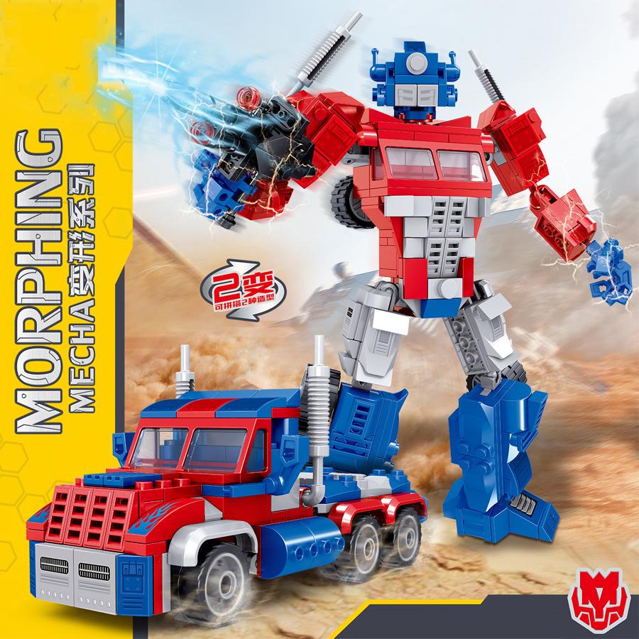 Ungiftiger Transformationsrobot Bausatz Spielzeug Bausteine Rennfahrzeug Mecha Krieger Kinderspielzeug Weihnachtsgeschenke