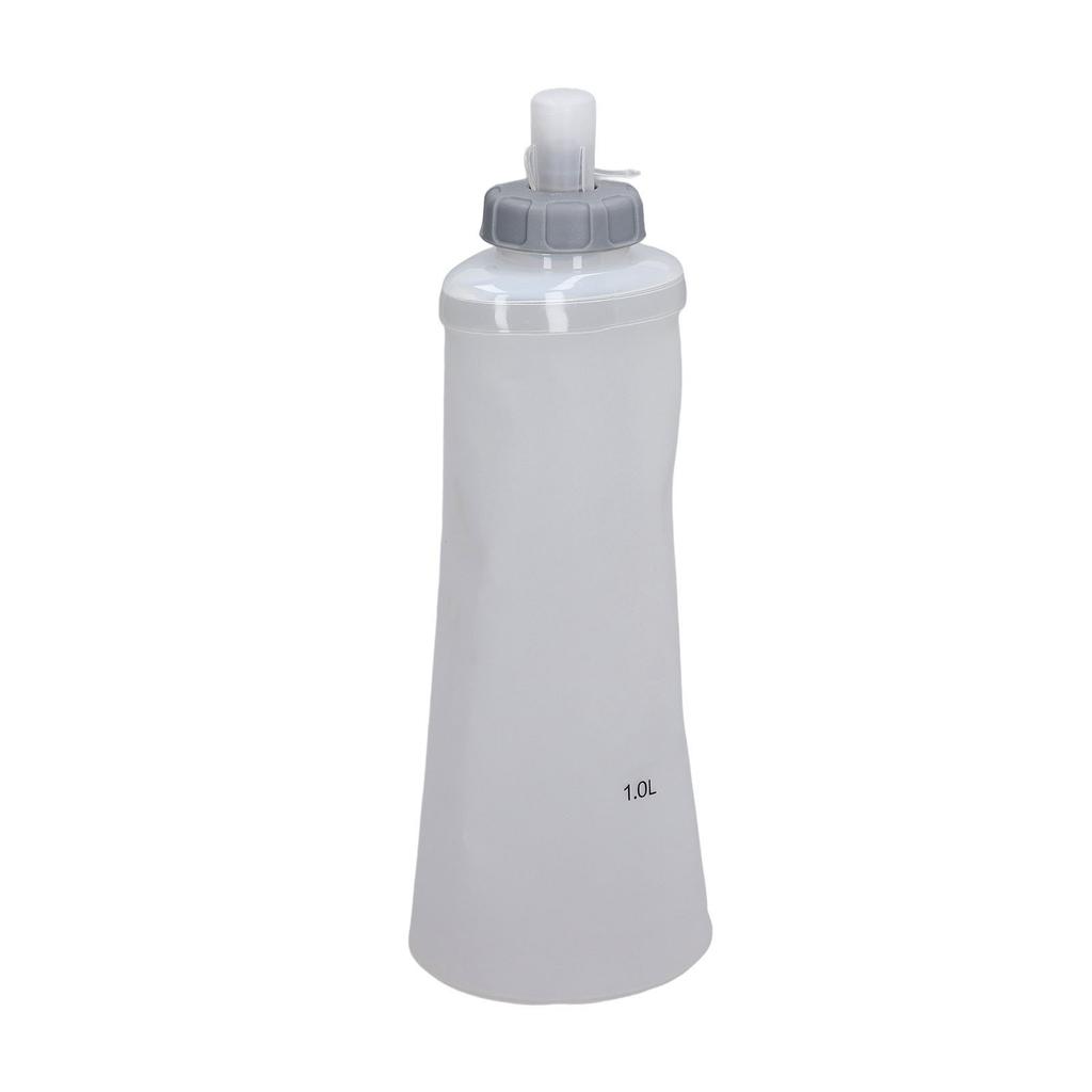 Soft Water Bottle Transparent 1L Large Capacity Portable Collapsible TPU Sport Bottle for Running Hiking