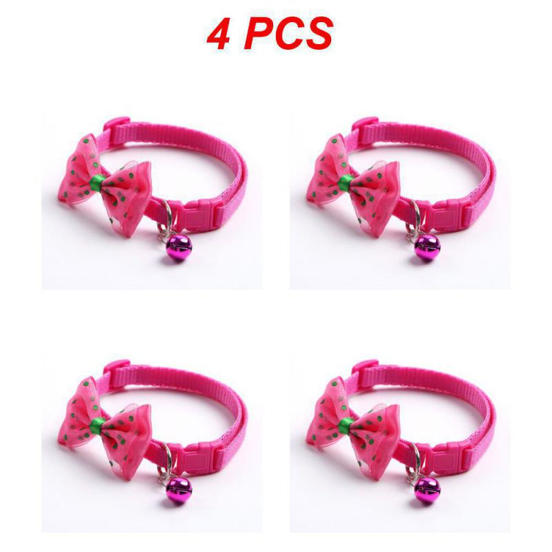 1/2/4PCS Dorakitten Bow Decor Pet Collar Adjustable Dot Design Cute Bell Dog Collar Bow Kitten Collar Pet Supplies Clothing