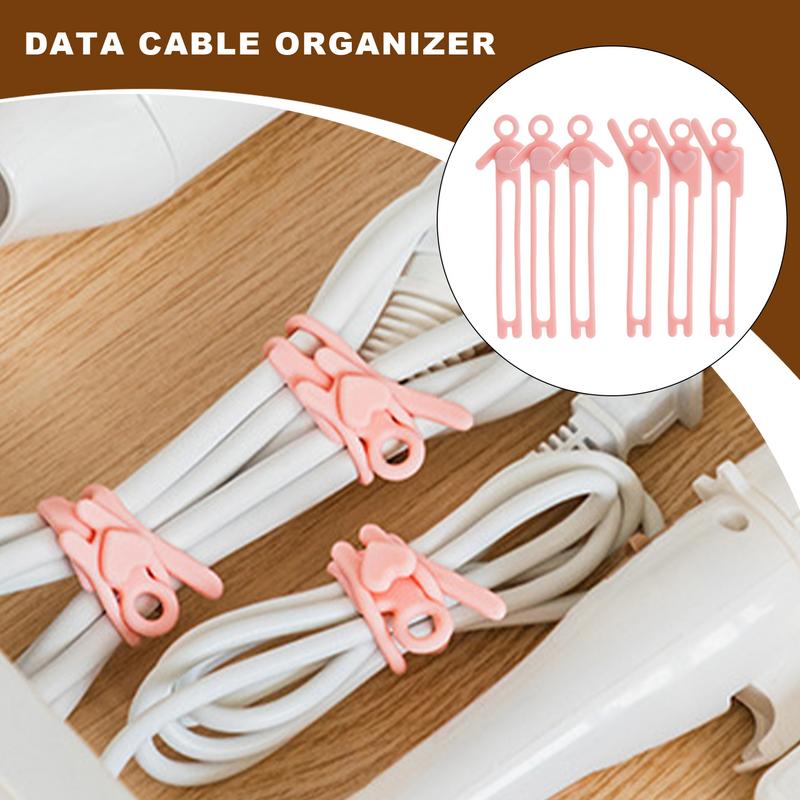6PCS Cable Organizer Earphone Clip Charger Cord Management Silicone Wire Manager Holder Data Line Bobbin Winder Straps