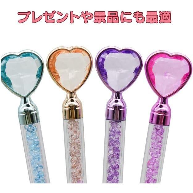 Heart Crystal Ballpoint Pen Set, 8 Count, 0.5mm Black Ink, Glittery, Cute, Oil-Based Pens, Stylish Stationery for Students, Girls, Gifts, Party