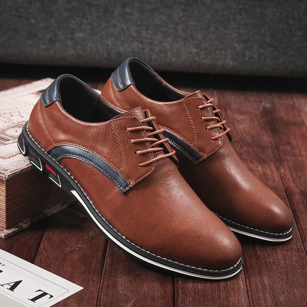 

Обувь мужская обувь универсальная повседневная обувь мужская весна Вэньчжоу кожаная обувь мужская с высоким чувством британский стиль ретро одинарная обувь мужская 38 коричневый