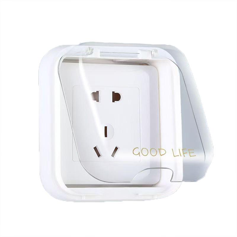 

Plug Waterproof Cover, Socket Panel Waterproof Cover, Splash-proof Box, Bathroom Transparent Adhesive Power Protection Cover White