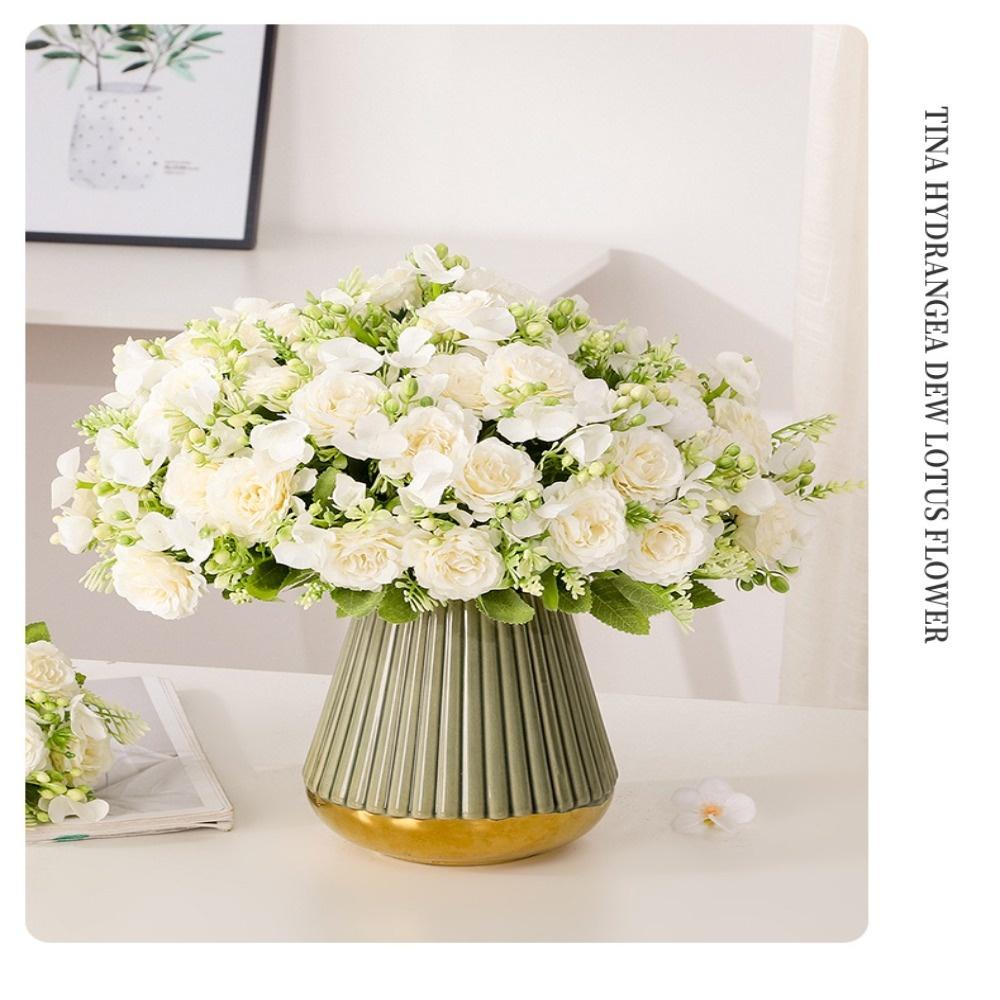 Lafite Peony Rose Hydrangea Simulated Flower Artificial Silk Flowers Fake Flowers Wedding Bouquet