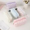 Fabric Pencil Case With Floral Pattern Large Capacity For Stationery Storage