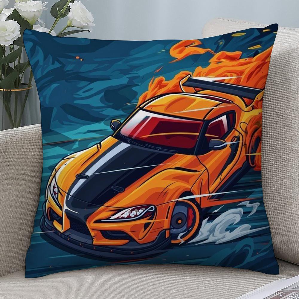 Luxury Rally Sports GTR Race Car Pillow Case Short Plush Sofa Decorative Gift Home Double-sided Printing Cushion
