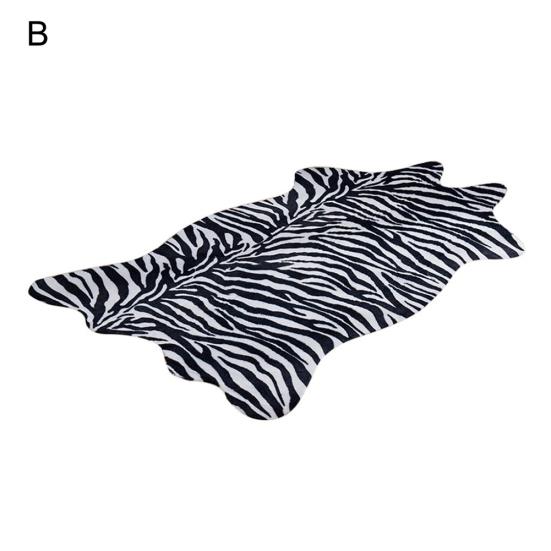 Zebra/Cow Animal Printed Carpet Imitation Rug Anti-slip Living Room Mat Decor