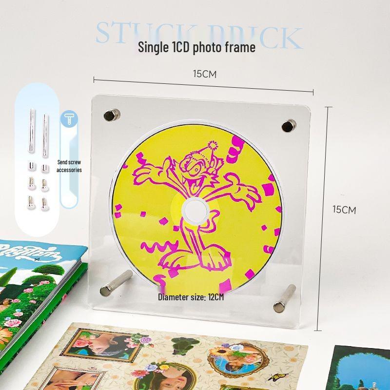 Acrylic 3-inch Photo Frame Display Stand & Album Storage Box